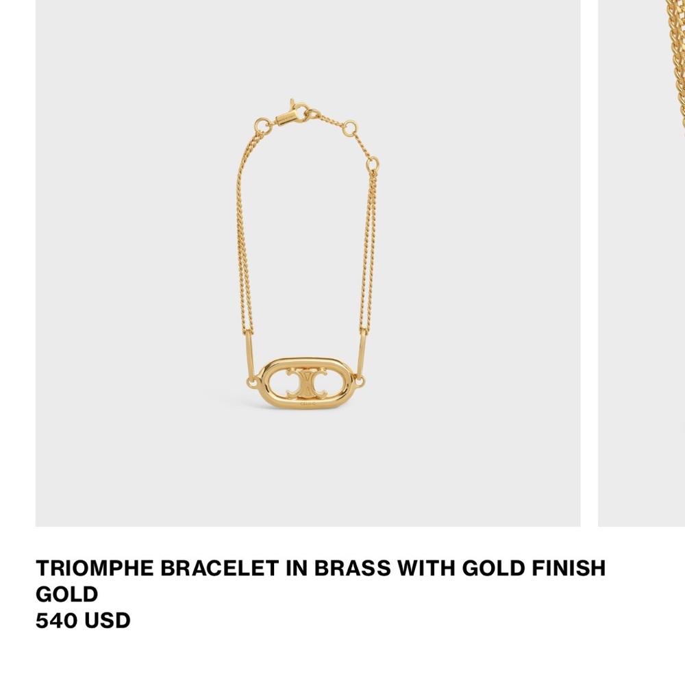 Celine Bracelet TRIOMPHE BRACELET IN BRASS WITH GOLD FINISH
GOLD